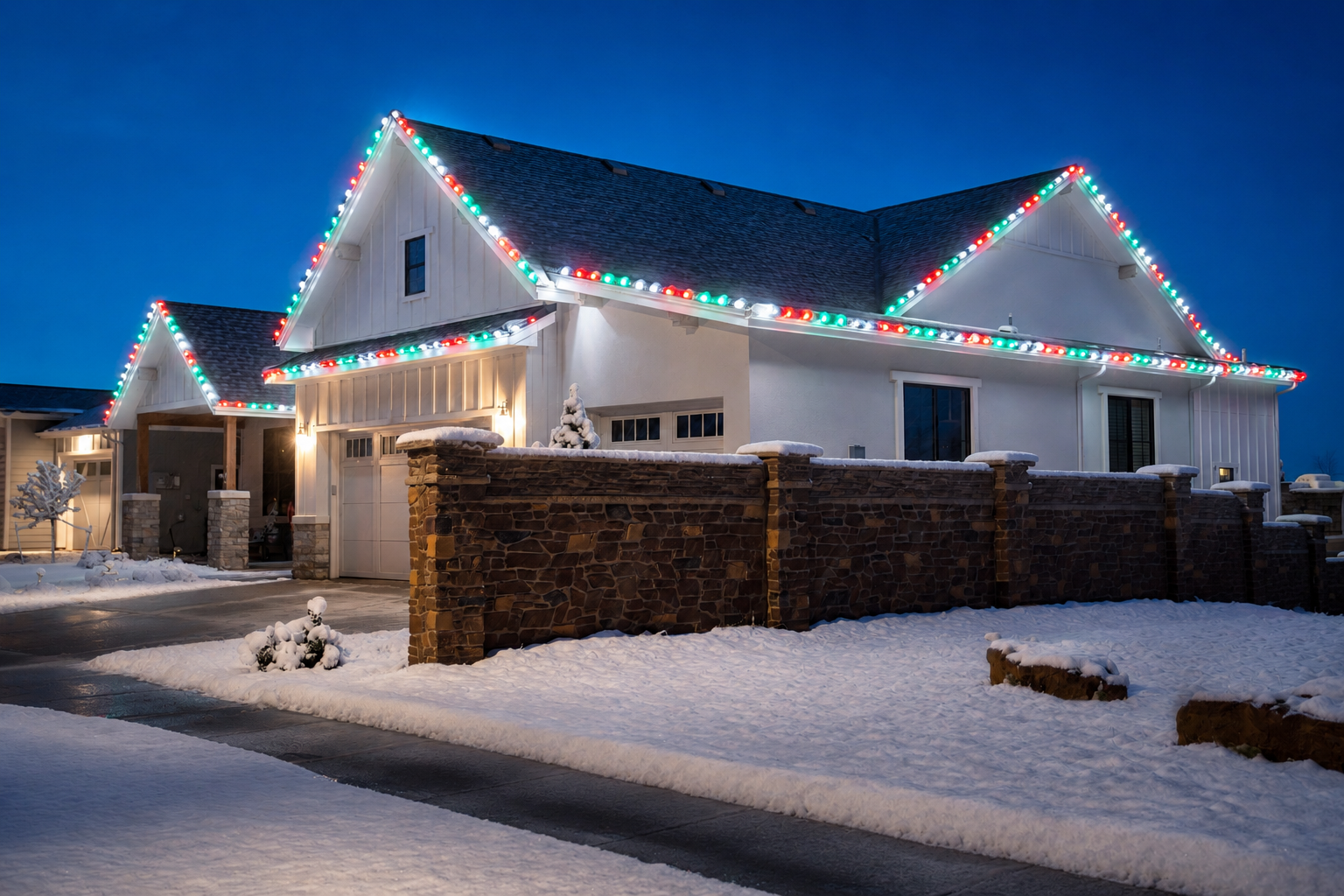 Pristine Pane Pros Christmas Lights install near Apex