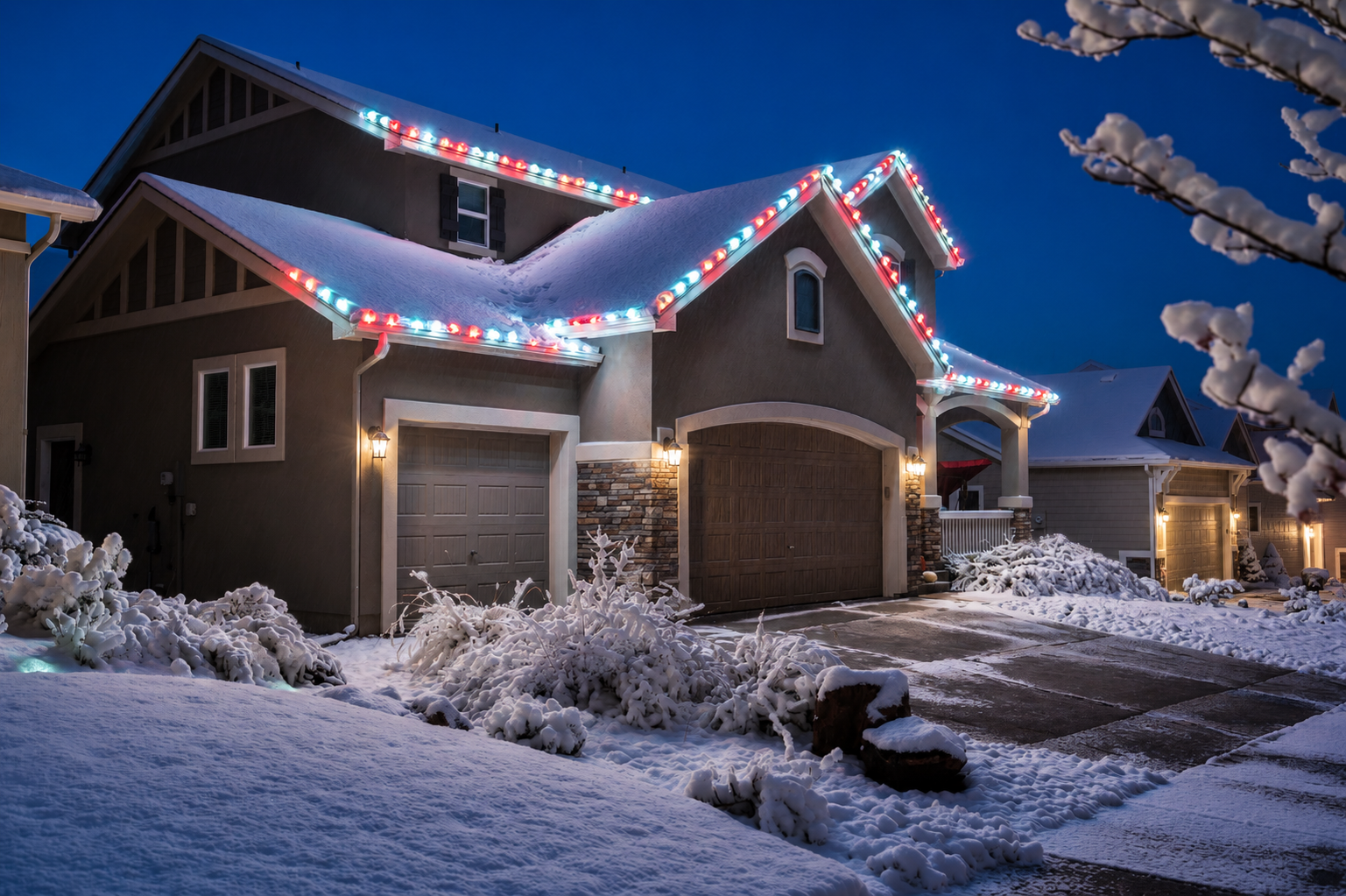 Pristine Pane Pros Christmas Lights install near Apex