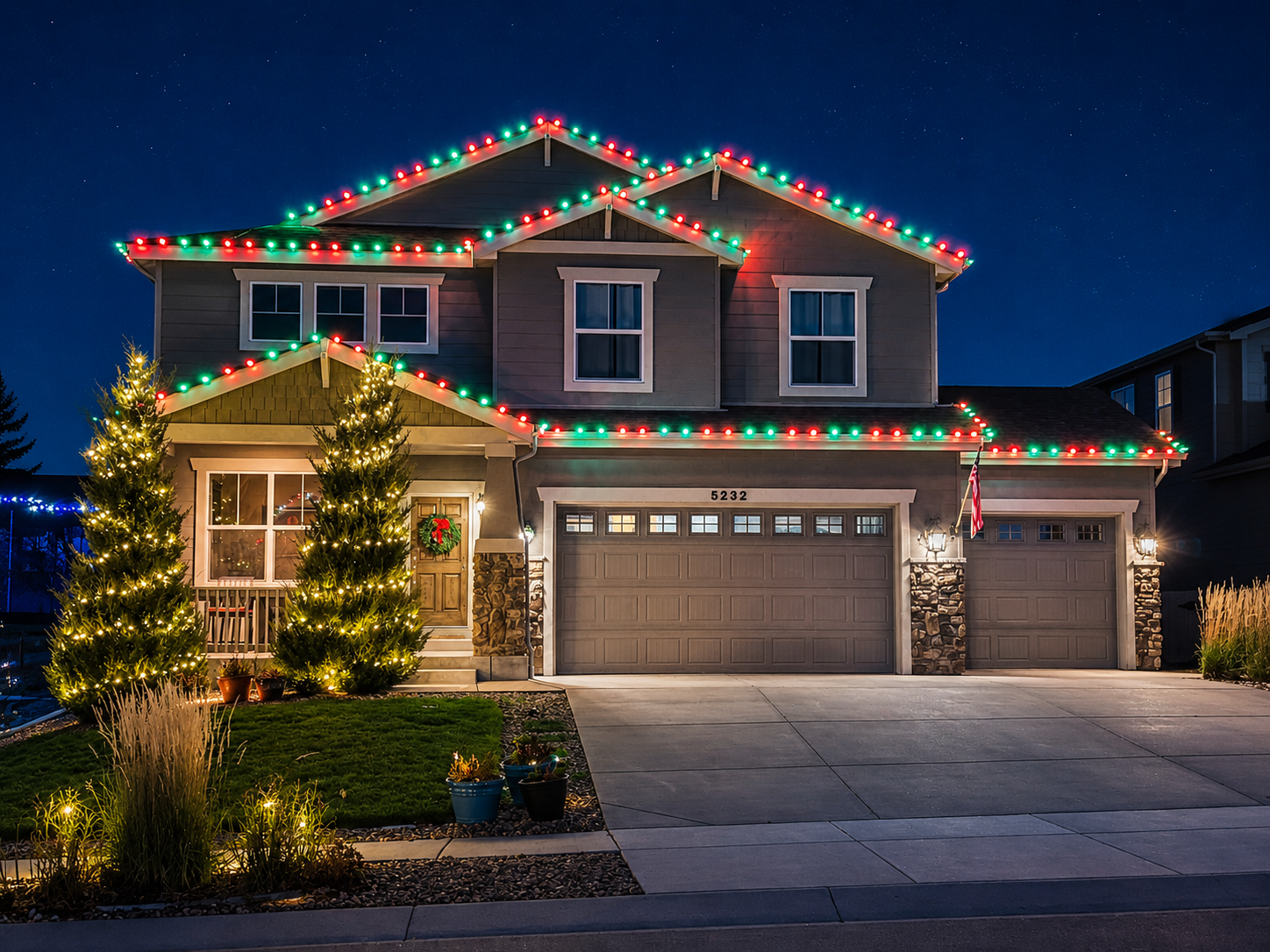 Pristine Pane Pros Christmas Lights install near Apex